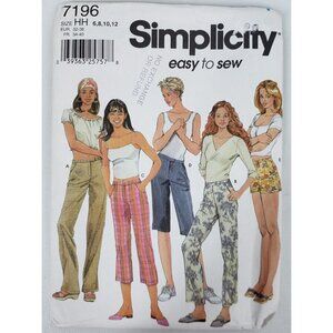 Vtg Simplicity 7196 Misses Pants 3 Lengths Shorts 2 Lengths Size 6 8 10 12 Uncut
